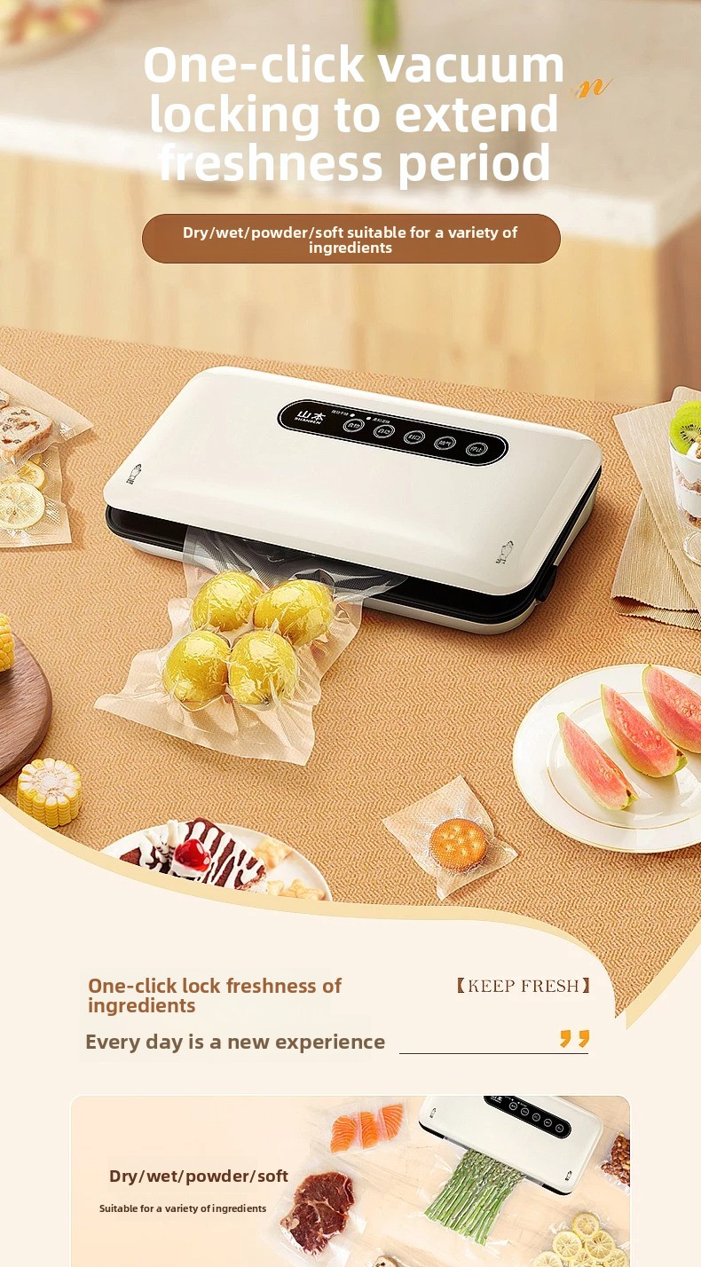 Food With Snacks - Mini Vacuüm Verzegelmachine Automatische Huishoudelijke Voedselverzegelmachine