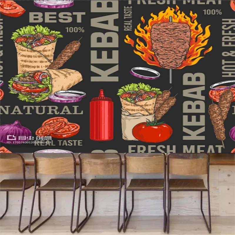 Food Snacks Background - Custom Kebab Fast-Food Restaurant Achtergrond Behang