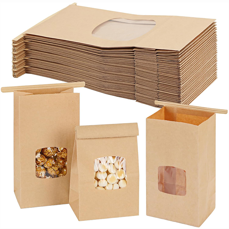 Food Snacks For Party - 10 stuks bakkerijzakken, raamafdichting kraftpapier zakken
