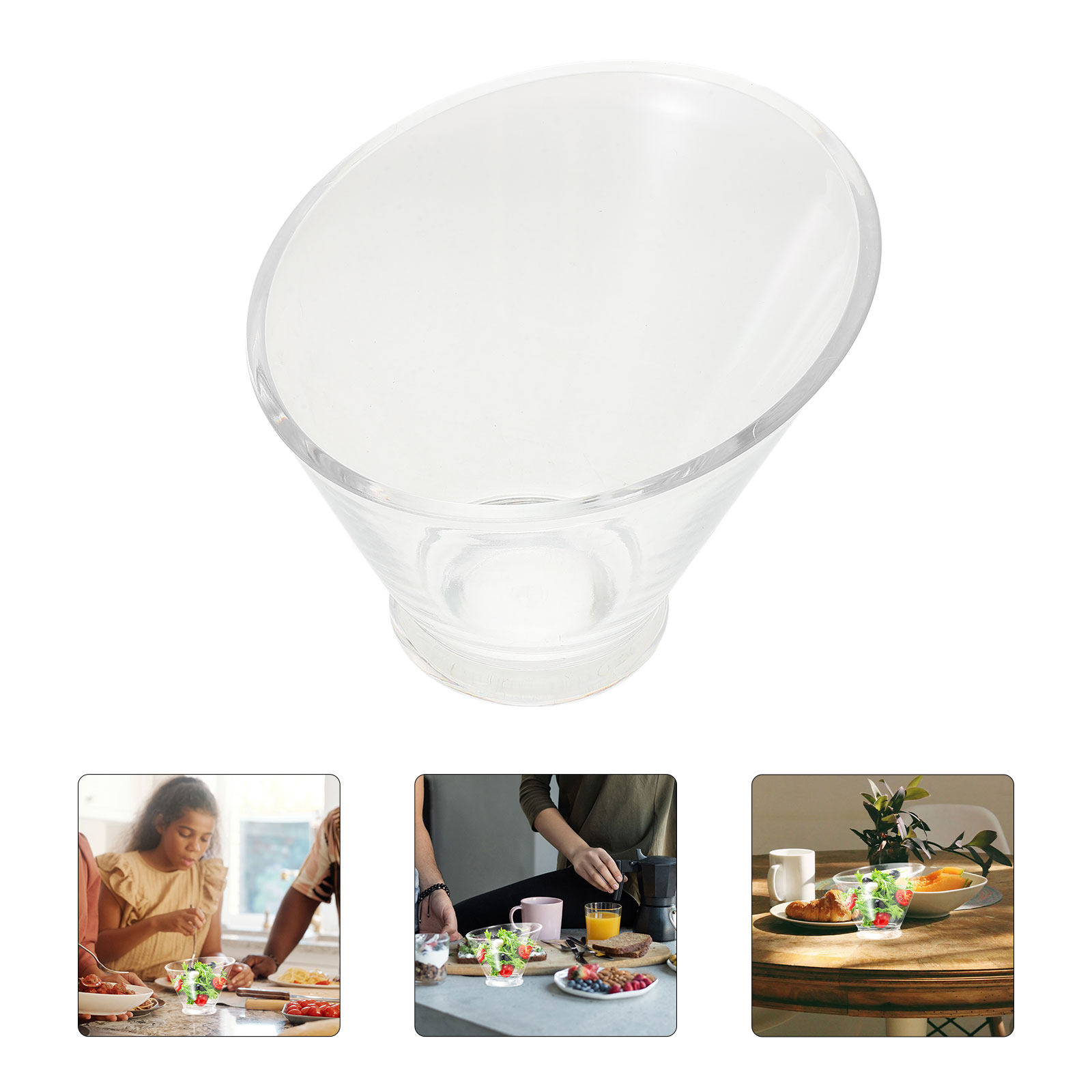 Food Snacks For Party - Grote Japanse stijl schuine transparante saladekom