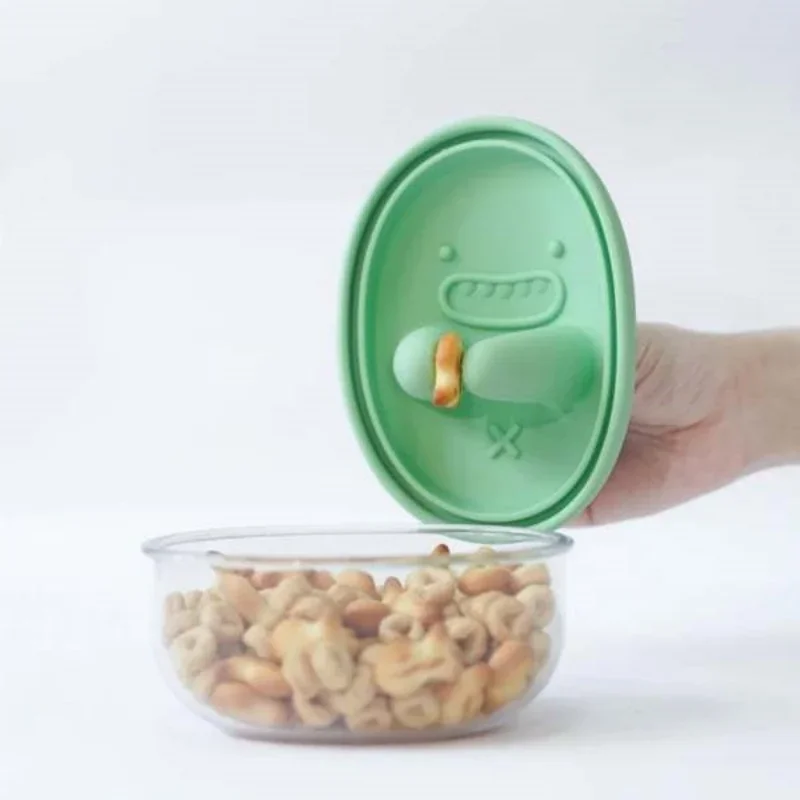 Food Snacks Box - Handsfree snackbox, geen kruimels, snackopbergdoos, cartoonkoekjesdoos,