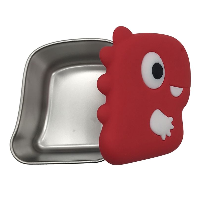 Food Snacks Box - AA94-304 RVS Dinosaurus Snackdoosje met siliconen