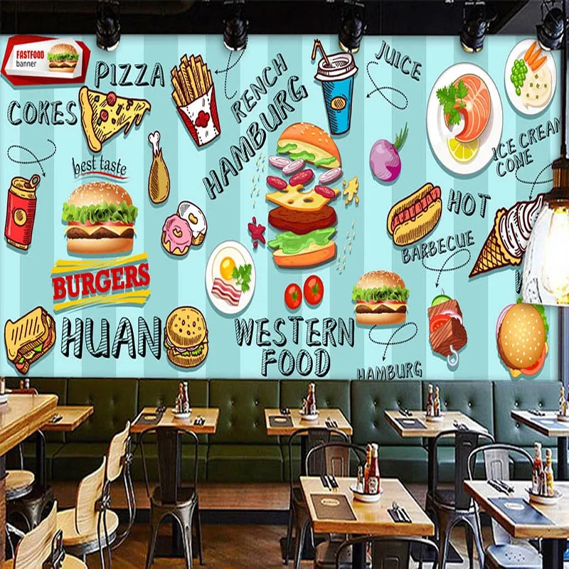 Food Snacks Background - Op maat gemaakt 3D-behang met de