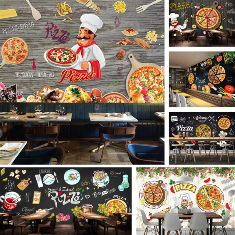 Food Snacks Background - Aangepaste Pizza Fast Food Muurschildering Wallpapers