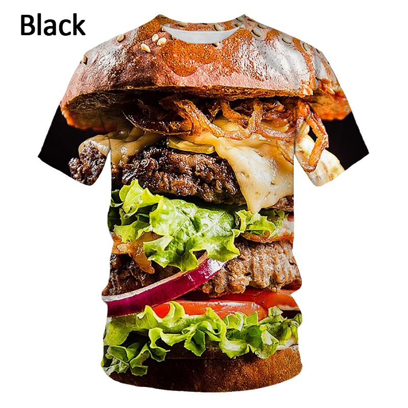 Food Snacks Chips - Voedsel Steak Hamburger Grafische T-shirt Voor