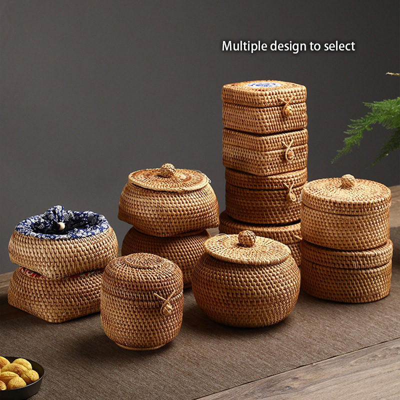 Handgeweven rotan opbergdoos m - Food Snacks In Japan recensie en prijs