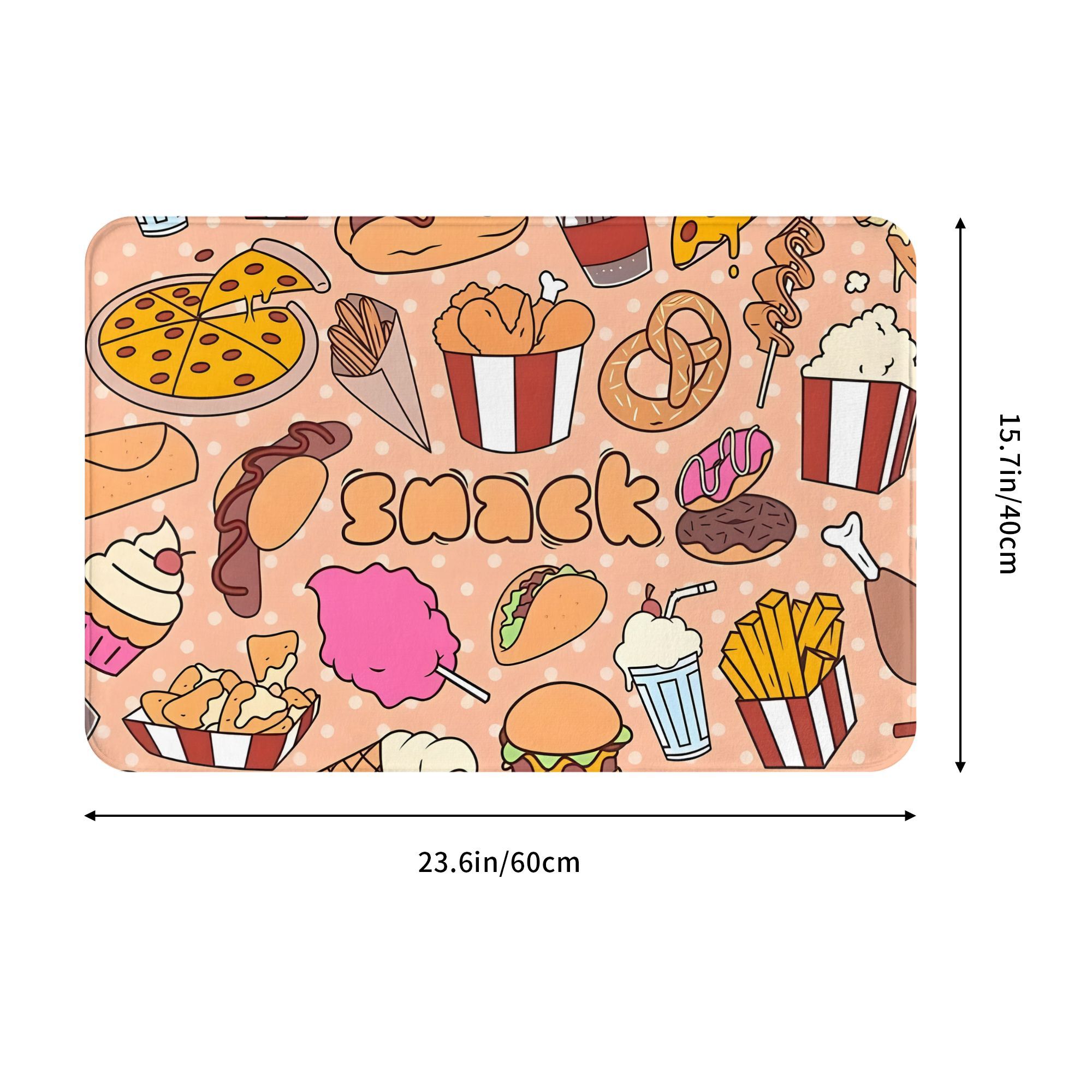 Cartoon Snack Food Deurmat Kaw - Food Snacks Background recensie en prijs