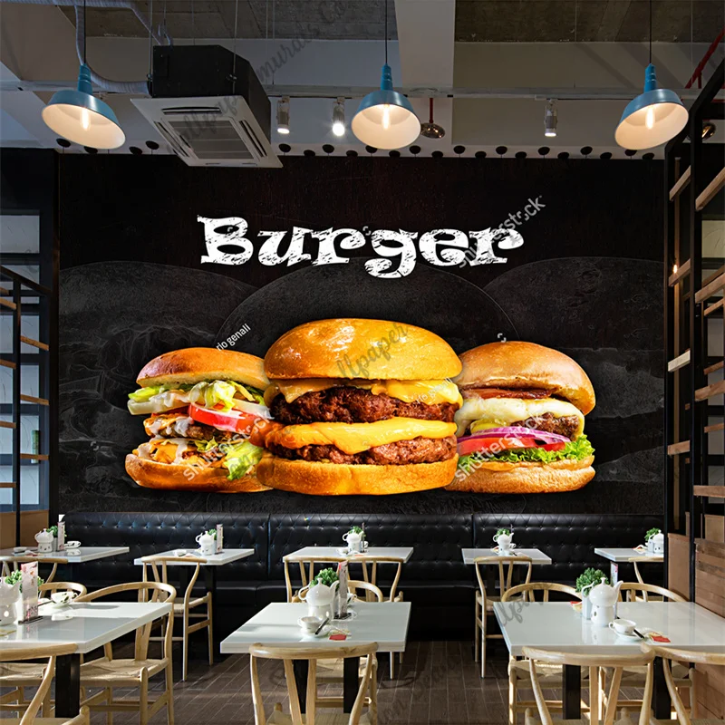 Custom Burger Foto Behang Fast - Food Snacks Background recensie en prijs
