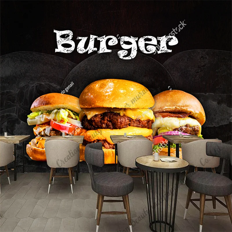 Custom Burger Foto Behang Fast - Food Snacks Background recensie en prijs