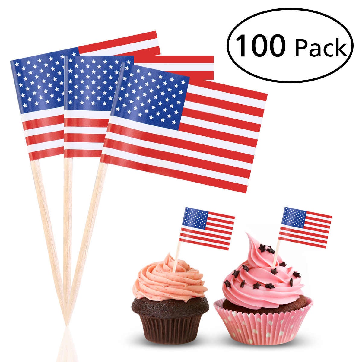 100 stuks Amerikaanse vlagprik - Food Snacks For Party recensie en prijs