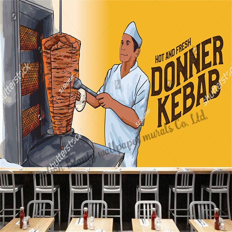 Custom Fast Food Kebab Behang  - Food Snacks Background recensie en prijs