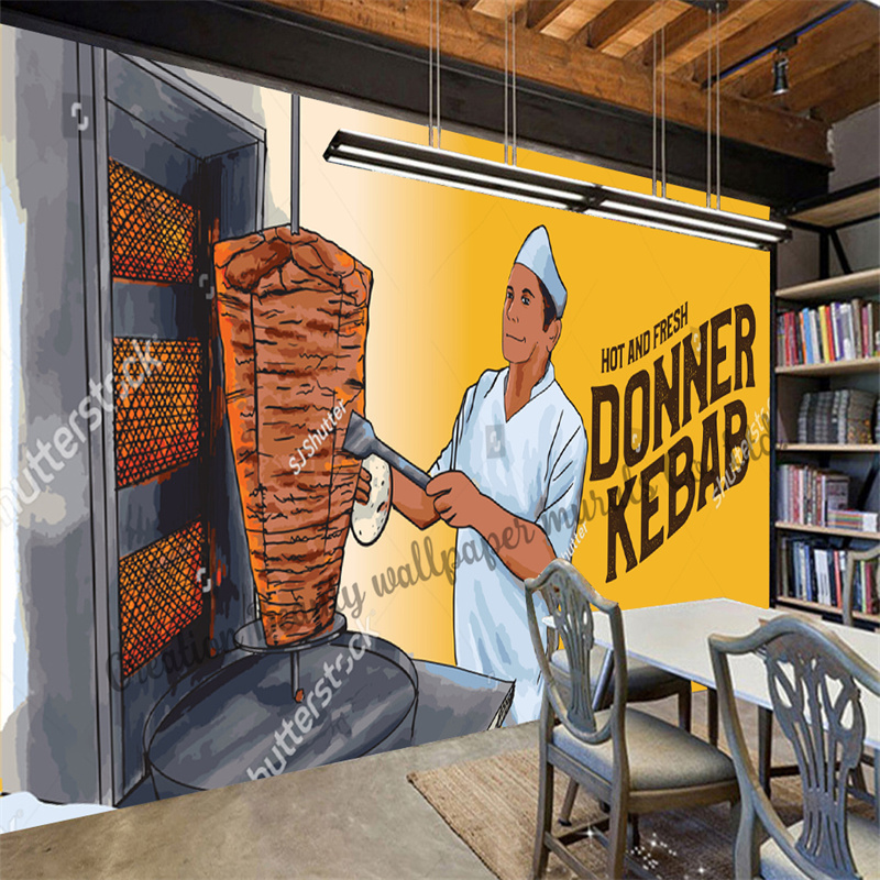Custom Fast Food Kebab Behang  - Food Snacks Background recensie en prijs
