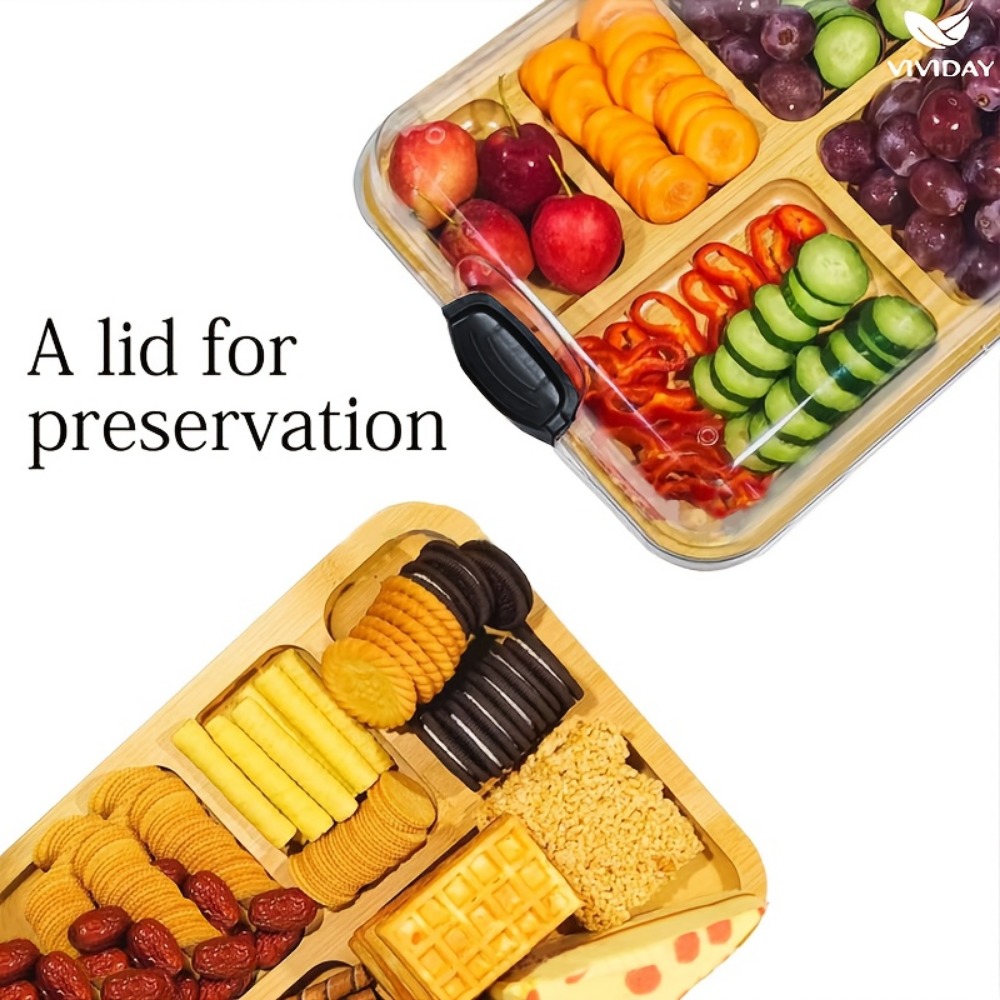 Houten snackplateau met compar - Food Snacks In Japan recensie en prijs